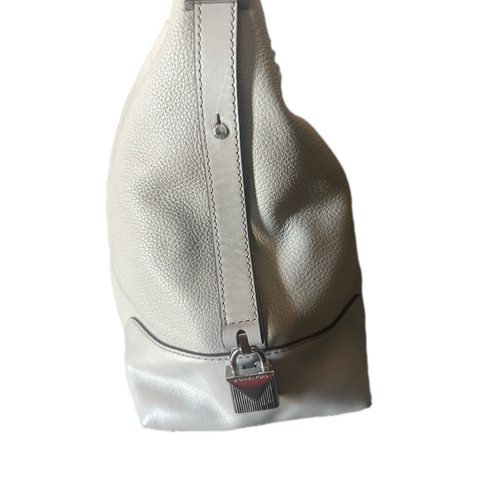 MICHAEL KORS Shoulder Bag Pearl Gray Leather - Picture 9 of 9